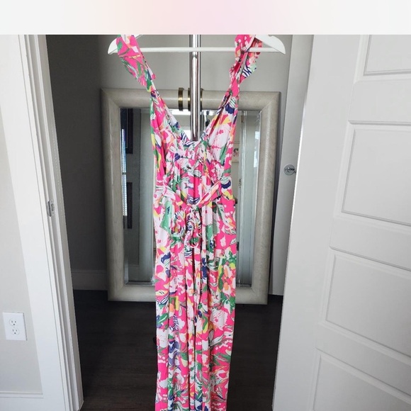 Maaji Pink and White Maxi Dress with Slit - Picture 7 of 7